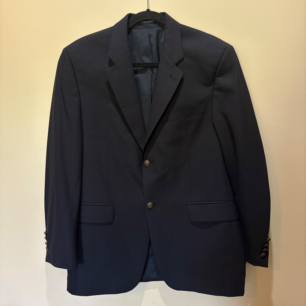 Lauren Ralph Lauren Men's Navy Blue Wool‎ Blazer Sport Coat 2 Button